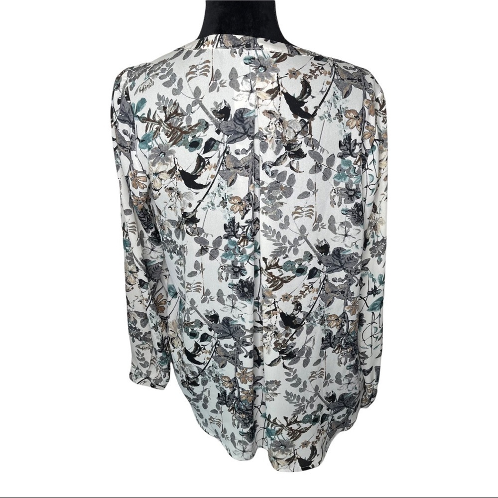 Pleione Floral Long Sleeve Popover Blouse size Small - Picture 2 of 6